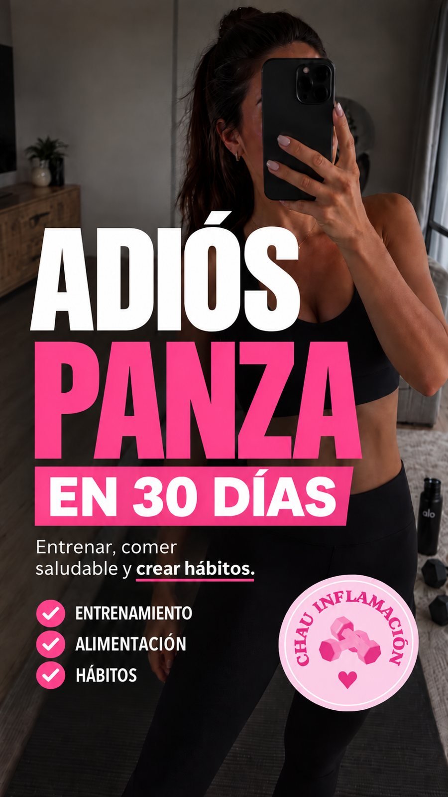 Adiós panza en 30 días — entrenamiento, alimentación y hábitos